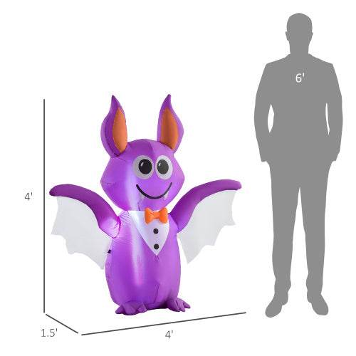 Outsunny 6ft Inflatable Halloween Decoration Bat, Blow Up Outdoor LED Yard Display, Waterproof EX-STOCK