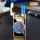 New Lighter With Electric Watch Rocker Arm Automatic Ignition Straight Blue Flame Lighter Creative Real Dial Inflatable Windproof Cigar Lighter Men's Watch Gift - EX-STOCK CANADA