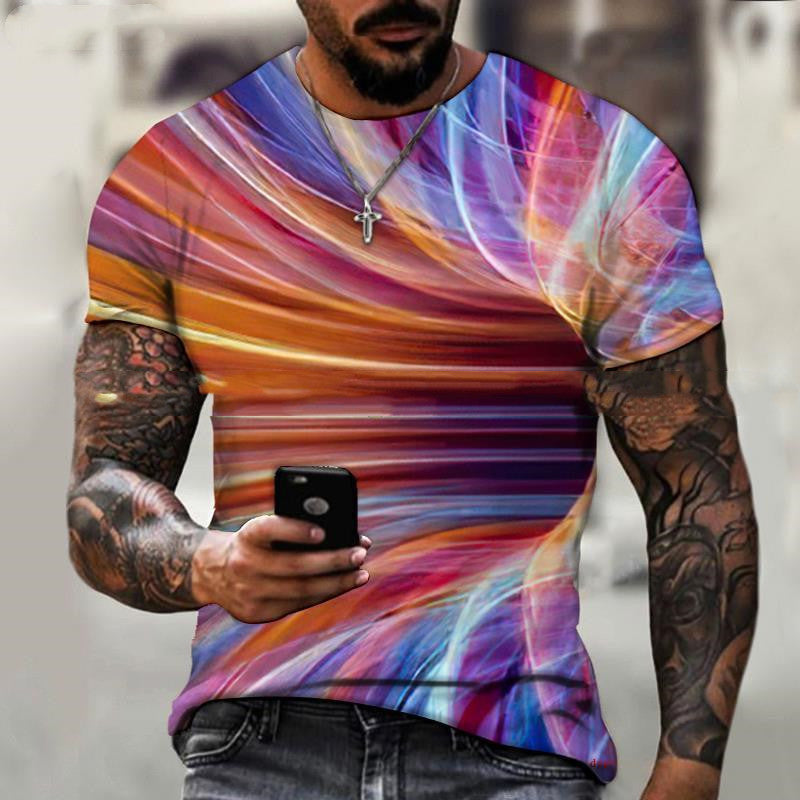 Men's Black Tech 3D Printed Short Sleeve T-Shirt  EX-STOCK CANADA