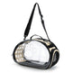 Pet carrier with clear front panel on a white background