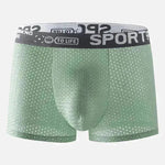 Ropa interior masculina Mid de la cintura Mesh Seda Mesh Sport Sport Boxer Brief