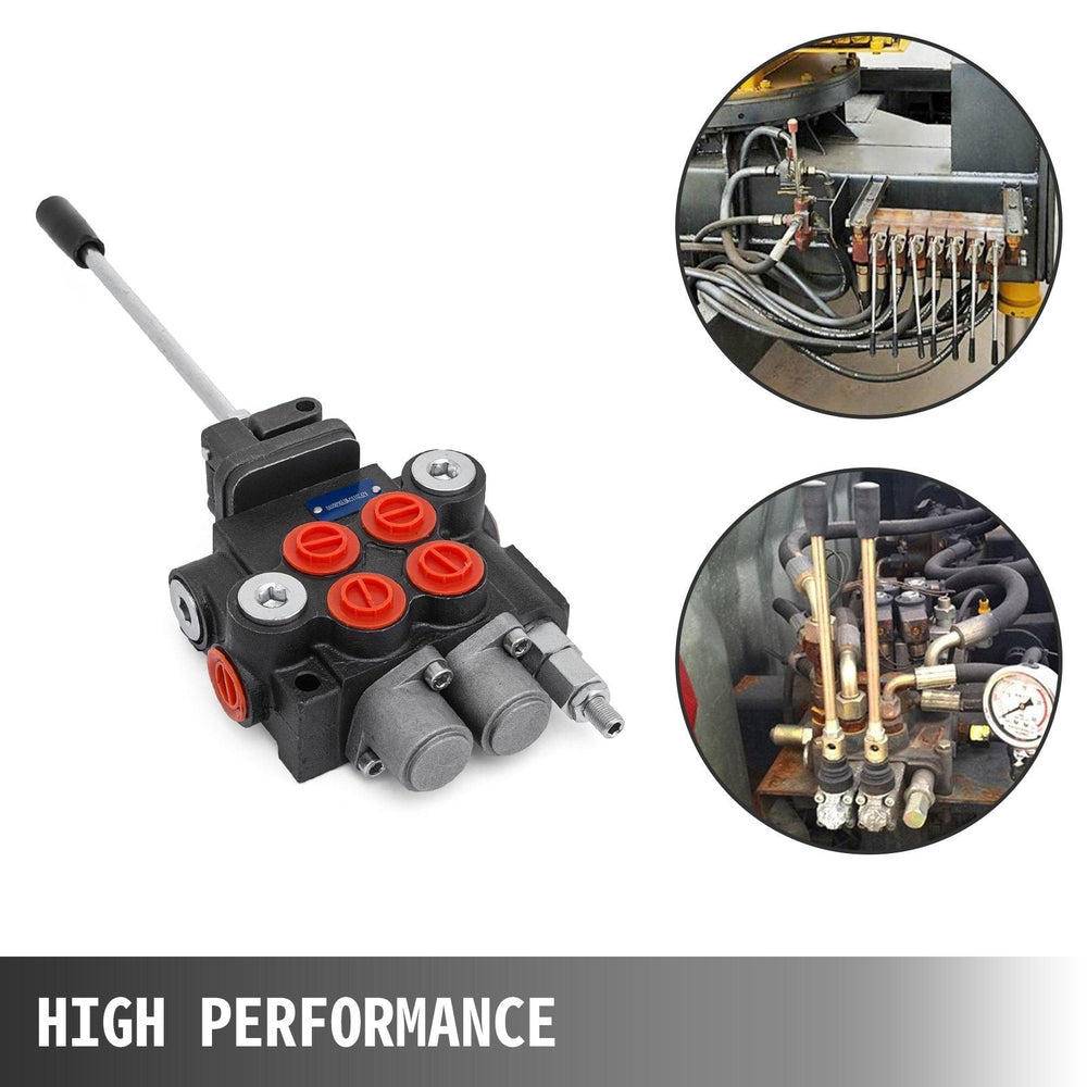 Hydraulic Valve 2 Spool Hydraulic Joystick Control Valve 11gpm Hydraulic Directional Control Valve Double Acting For Tractors Loaders Tanks EX-STOCK