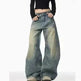 American Retro Washed Distressed Loose Wide-leg Baggy Jeans Pant For Women - EX-STOCK CANADA