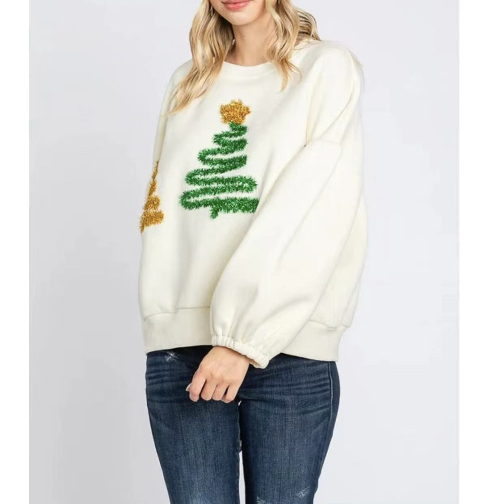 Women's Christmas Tree Casual Pullover Long Sleeve Sweater EX-STOCK Canada 