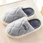 Pantallas de peluche Invierno para mujeres Piso de interior dormitorio Slipper House House Zapatos de casa sólidas