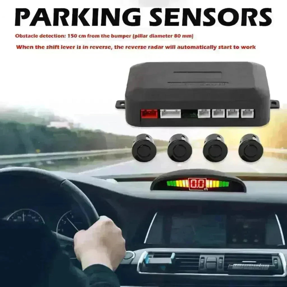 Auto Car LED Crescent Buzzer Radar Parking Sensor 4 Probes Car Camera EX-STOCK