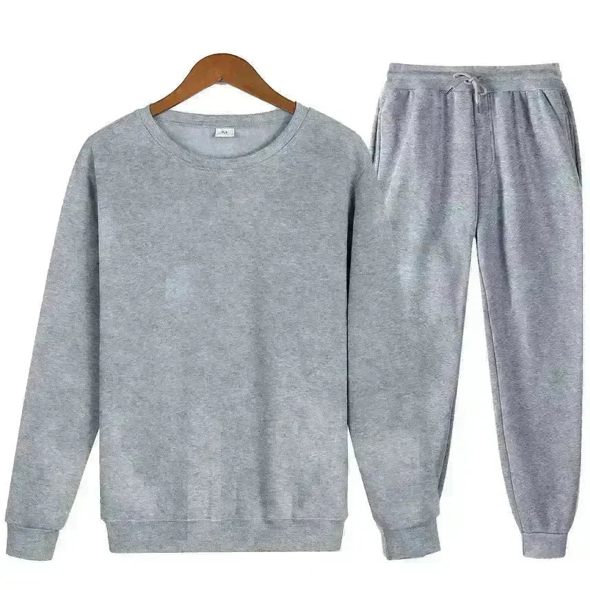 Autumn Winter  street fashion Plain Crew neck Sweatsuit for men - EX-STOCK CANADA
