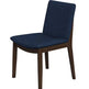 Laura Blue Linen Solid Wood Dining Chair  Set Of 2 Mid-Century Modern Style EX-STOCK