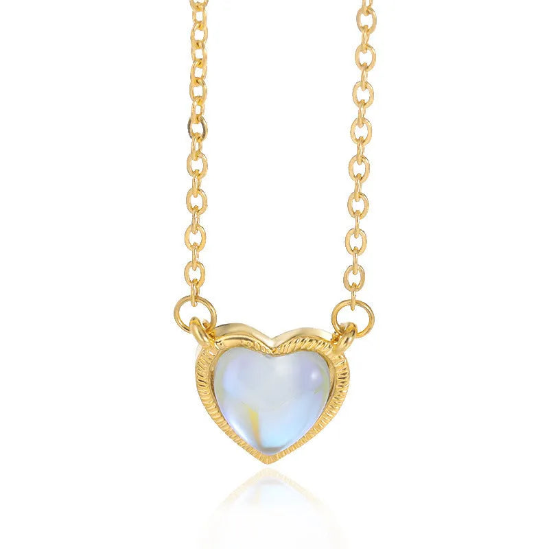 Romantic Heart Necklace Copper Zircon Pendant Necklace for women - EX-STOCK CANADA