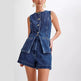 Denim Fashion Casual Sleeveless Women's Suit 