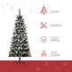 5ft Decorated Christmas Tree With Red Berries And Pine Cones, Flocked Christmas Tree With Pencil Shape, Green EX-STOCK Canada 