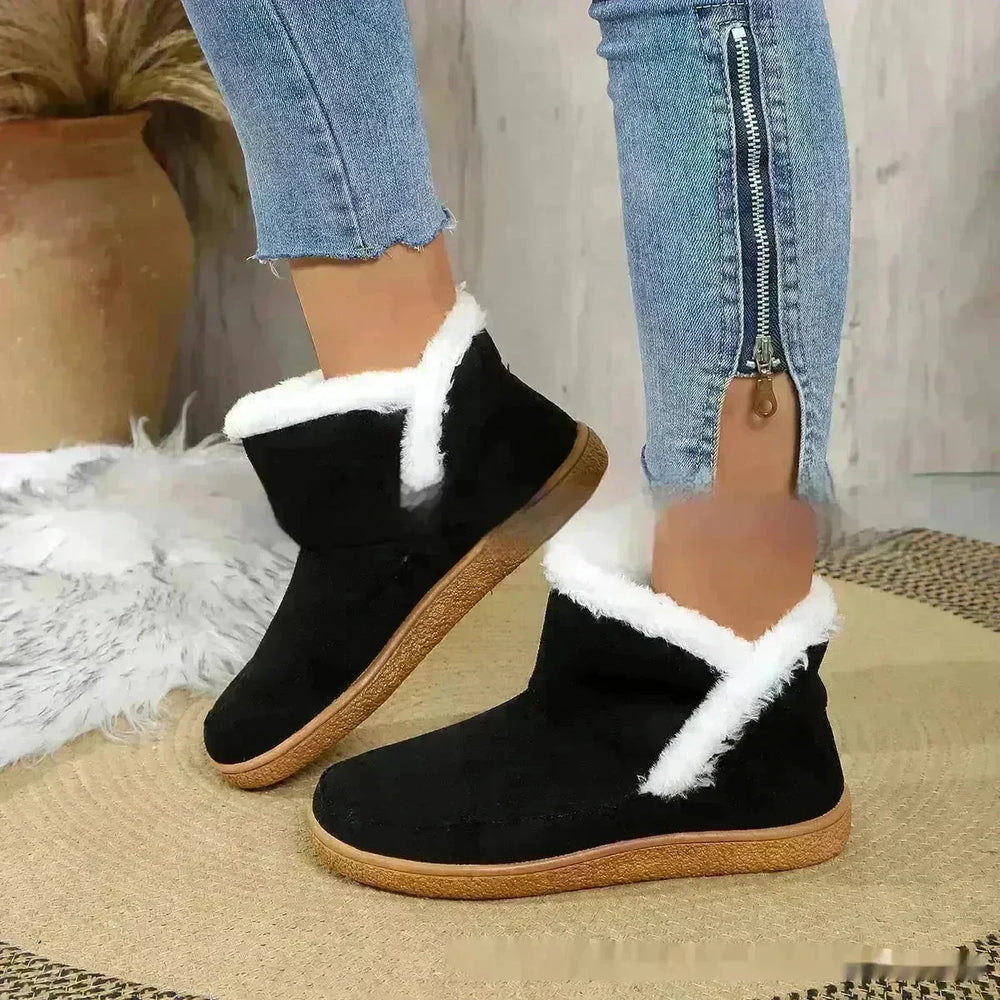 Insulated Cotton-padded Boot Shoes  Flat Bottom Solid Color Fleece Lined perfect for winter - EX-STOCK CANADA
