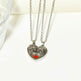 Punk Retro Skull Pendant Halloween Necklace Heart-shaped Magnetic Stitching Love Skull Couple Necklace EX-STOCK