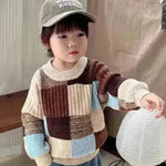 Kids Winter Thick Knitted Sweater top Crew neck Children