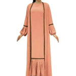 Elegant Two piece for ArabWomen Abaya Underwear dress and Kimono Abaya Open front Abaya for  Middle Easter Arab Dubai Women
