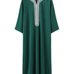 Traditional Arab Thobe for Men, Muslim Long Robe Middle Eastern Style