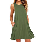 Casual Summer dress Women Pocket Dress Ladies beach mini dress