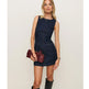 French Fashion Round Neck Slim Fit Denim Sleeveless Dress 