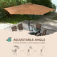 Ensemble de mobilier de patio 8 pièces avec parasol de patio de 9 pi, table et chaises de jardin, brun clair mélangéEX-STOCK Canada 