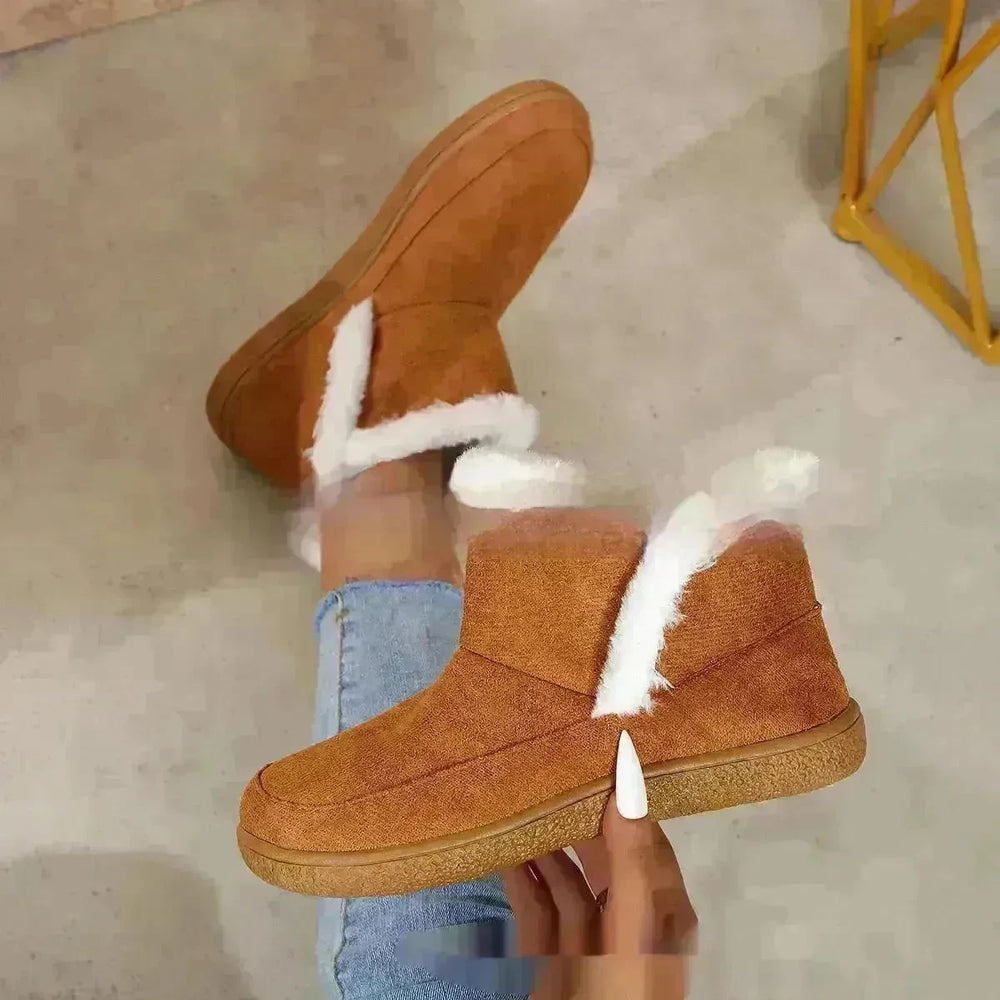 Insulated Cotton-padded Boot Shoes  Flat Bottom Solid Color Fleece Lined perfect for winter - EX-STOCK CANADA