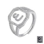 Fashion Micro Inlaid Zircon Arab Letters Ring for women - EX-STOCK CANADA
