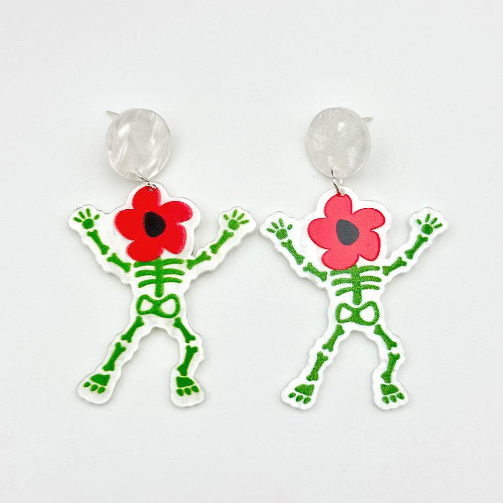 Halloween Day Ornament Colorful Ghost Eyes Funny Acrylic Earrings For Women - EX-STOCK Canada
