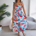 Flowers Print Suspender Corset Dress Ins Fashion Holiday Beach Long Dresses Summer Clothing For Women - EX-STOCK CANADA