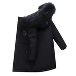 Chaqueta infantil downproof viento grueso pelaje chaqueta de abrigo de invierno