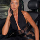 Schwarzes Netz-Party-Kleid für Damen