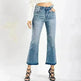 Women's Washed Elastic Loose Wide Leg Ankle-length Bootcut Jeans - EX-STOCK CANADA