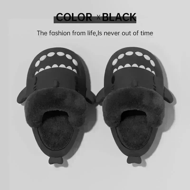 Winter Shark Slippers Detachable Warm Fuzzy Slippers Bedroom House Shoes Women - EX-STOCK CANADA
