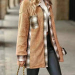 Plaid Woolen Coat Fashion Lapel Single-breasted Mid-length Coat Women's Clothing - EX-STOCK CANADA