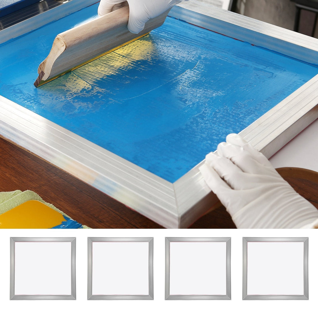 Screen Printing Kit, 4 Pieces Aluminum Silk Screen Printing Frames, 20x20inch Silk Screen Printing Frame With 110 Count Mesh, High Tension Nylon Mesh And Sealing Tape For T-shirts DIY Printing EX-STOCK