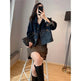 Black Retro Leopard Print Denim Jacket For Women - EX-STOCK CANADA