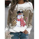Snowman Printed Panel Loose Sweater EX-STOCK Canada 