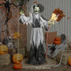 Animatronics Standing Witch, Voice-Activated Prop, Spinning Head & Flashing Eyes, Easy Setup Indoor, Black EX-STOCK Canada 