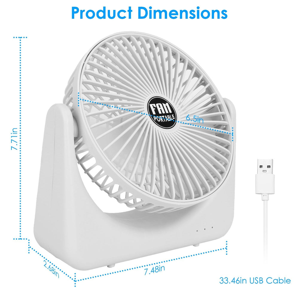 6.5in Desk Fan USB Powered 2 Speeds Table Cooling Fan Tilt Quiet Desktop Fan For Bedroom Office EX-STOCK