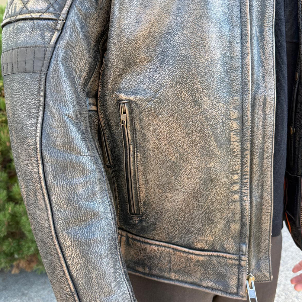 Unik International Men's Reflective Stripe Motorcycle Jacket 