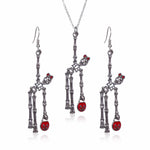 3pcs Halloween Skeleton Earrings And Necklace Set Creative Retro Personality Jewelry Accessories EX-STOCK