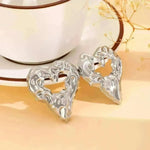 New Pleated Lava Hollow Heart-shaped Earrings Personality Exaggerated Love Earrings For Women Valentine's Day Jewelry - EX-STOCK CANADA