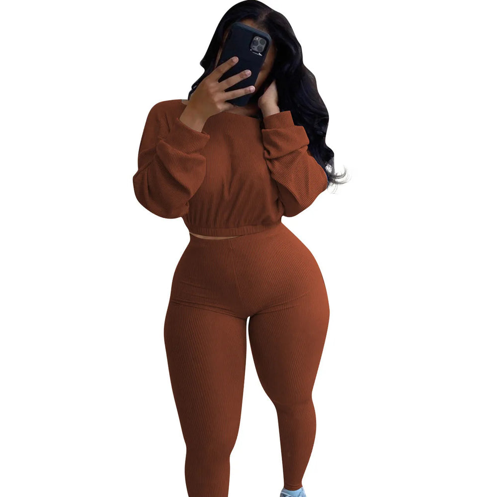 Ladies Autumn 2pcs Athleisure wear Outfit set - EX-STOCK CANADA