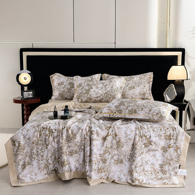 Printed Washed Tencel Summer Cooling Duvet Four-piece Set EX-STOCK Canada 