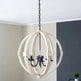 6 - Light Wood Chandelier With Adjustable Chain For Kitchen, Dining Hall Entrance, Bulb Not Included - EX-STOCK CANADA