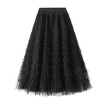 Cake Skirt Women's White Gauze long Layered tulle Skirt - EX-STOCK CANADA