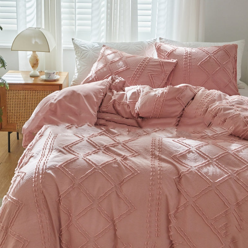 Cut Flower Geometric  Simple Pure Color Duvet Cover Pillowcase EX-STOCK Canada 