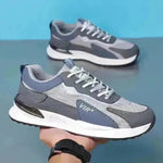 Men's Color Block Mesh Shoes Fashion Casual Lace-up Sneakers Outdoor Breathable Running Sports Shoes