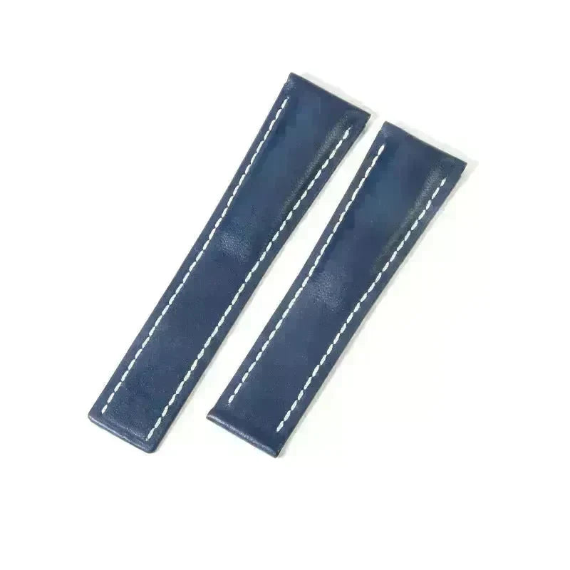 22mm 24mm Black Brown Blue Bamboo Grain Cowhide Watch Strap - EX-STOCK CANADA