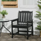 Ensemble de 2 chaises de patio toutes saisons, chaises de salle à manger de patio en HDPE, mobilier d'extérieur robuste imitation bois, noirEX-STOCK Canada 
