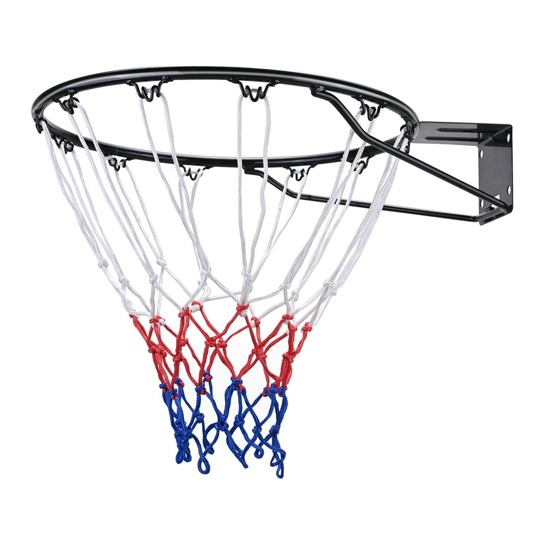 Basketball Rim, Wall Door Mounted Basketball Hoop, Heavy Duty Q235 Basketball Flex Rim Goal Replacement With Net And Double Spring, Standard 18 Indoor Outdoor Hanging Hoop For Kids Adults EX-STOCK