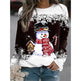 Snowman Printed Panel Loose Sweater EX-STOCK Canada 
